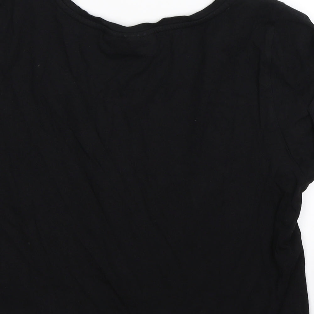 cosmic girl Womens Black Basic T-Shirt Size S - luxury