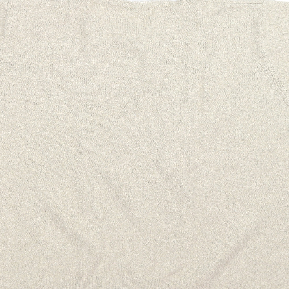 berketex Womens Beige Floral Knit Pullover Jumper Size 14