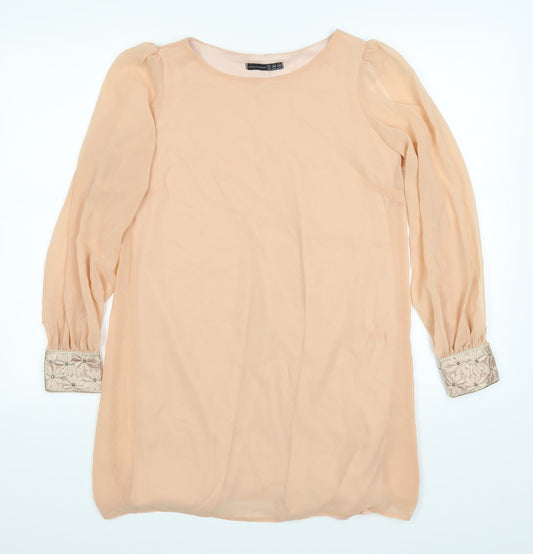 Additional front view of Atmosphere women’s pink mini, size UK 8