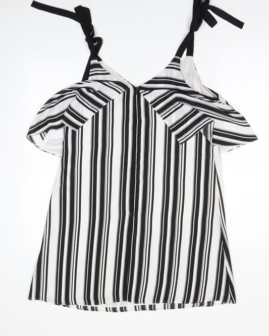 Miss Selfridge Womens Black Striped Mini Size 14