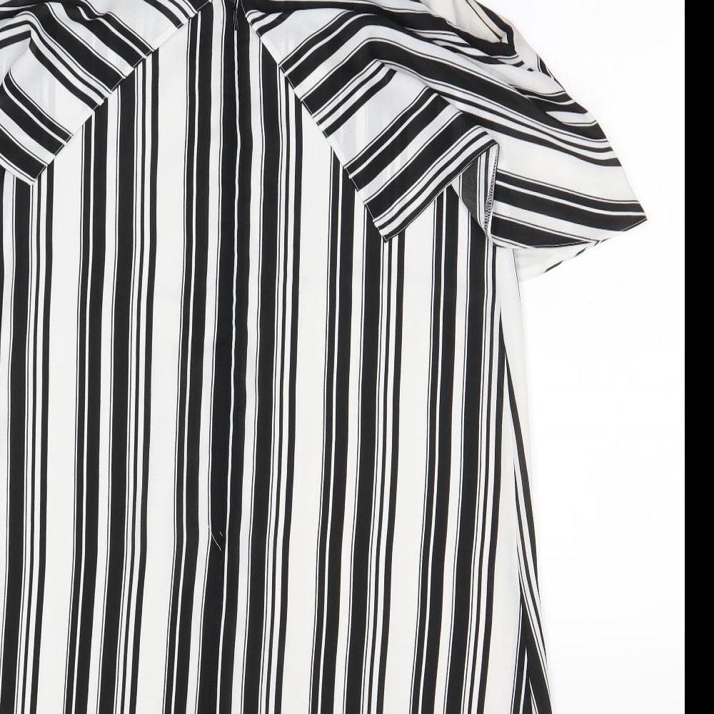 Miss Selfridge Womens Black Striped Mini Size 14