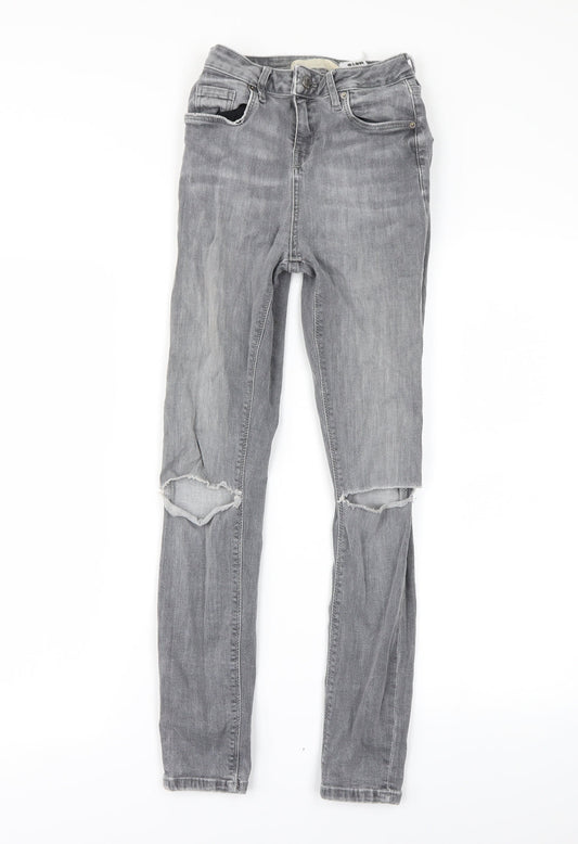 Womens UK Size 25 in Topshop Regular Fit Skinny Grey Jeans
