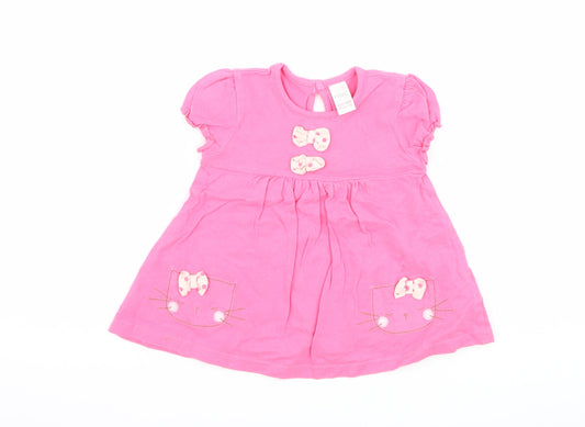 NEXT Girls Pink T-Shirt Dress Size 3-6 Months - cat