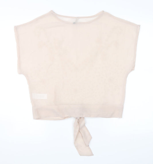 Evie Womens Pink Basic Blouse Size 8