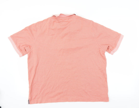Lincoln Mens Pink Polo Size L - coral coloured