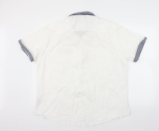 Red Herring Mens White Button-Up Size 2XL