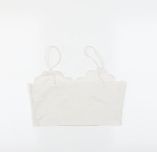 SheIn Womens White Cropped Blouse Size L