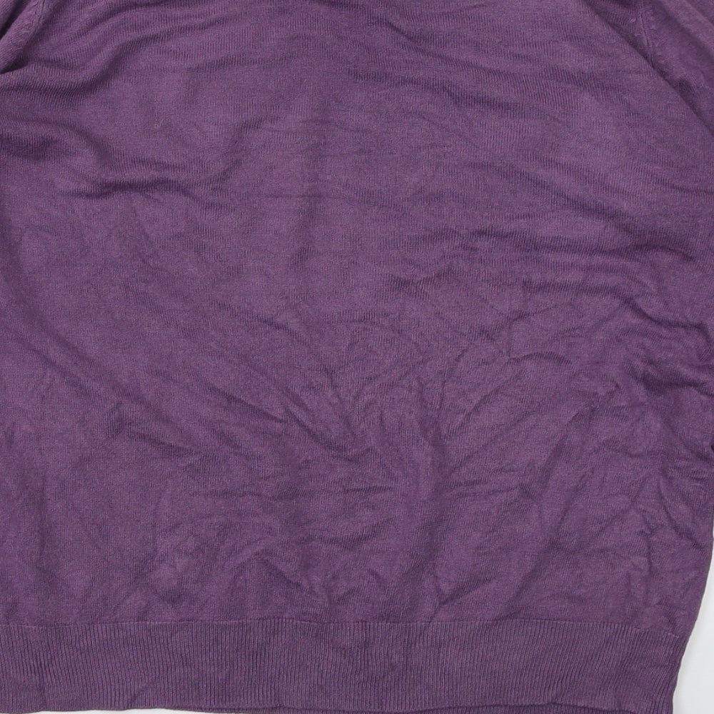 Autograph Mens Purple Knit Pullover Jumper Size M