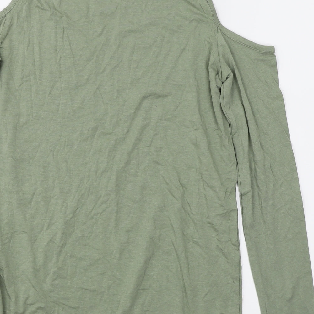 Womens UK Size 6 Topshop Green Basic T-Shirt