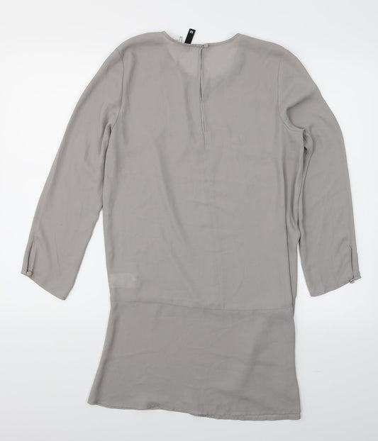 Divided Womens Grey Basic Blouse Size 12 - long Line