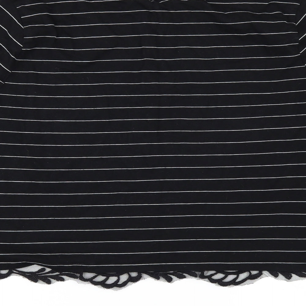 Womens UK Size 14 Miss Selfridge Black Basic T-Shirt