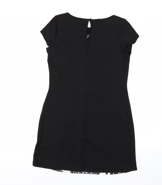 Dorothy Perkins Womens Black Geometric A-Line Size 10