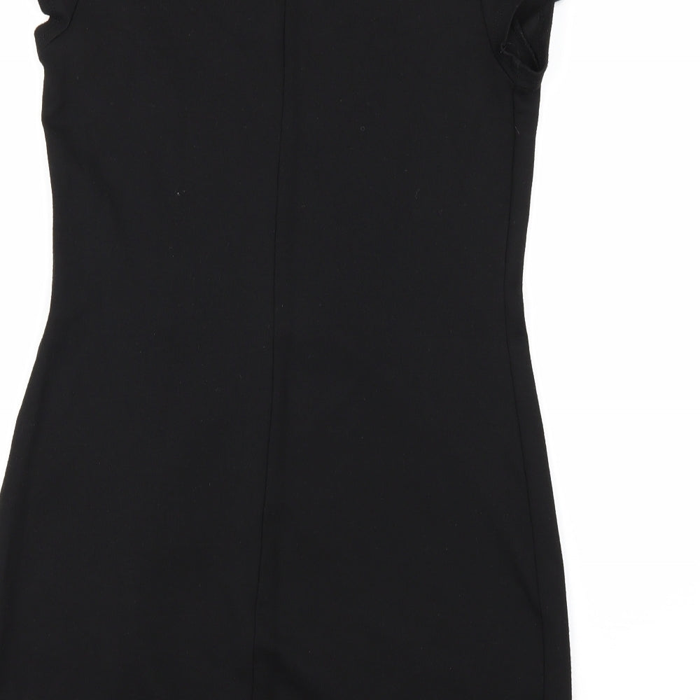 Dorothy Perkins Womens Black Geometric A-Line Size 10