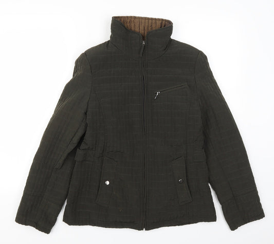 Womens UK Size S Gallery Green Quilted Coat