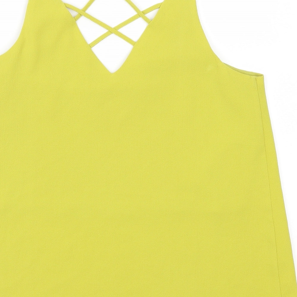 Womens UK Size 8 River Island Green Basic Tank