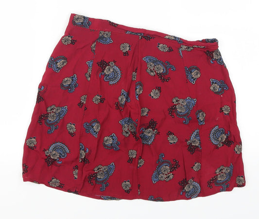 Miss Selfridge Womens Pink Paisley Mini Skirt Size 8