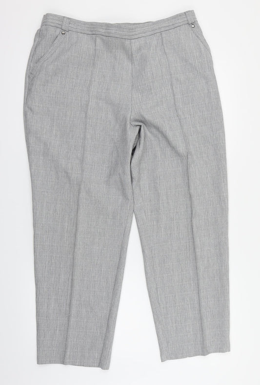 Womens UK Size 16 M&S Regular Fit Dress Pants Grey Trousers
