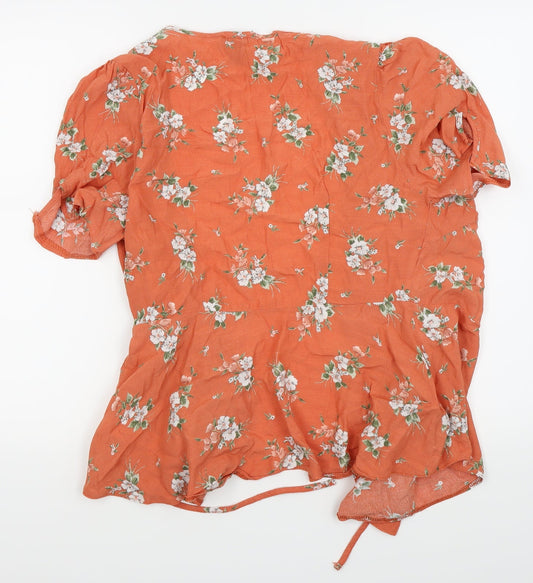 Womens UK Size 14 Newlook Orange Basic T-Shirt