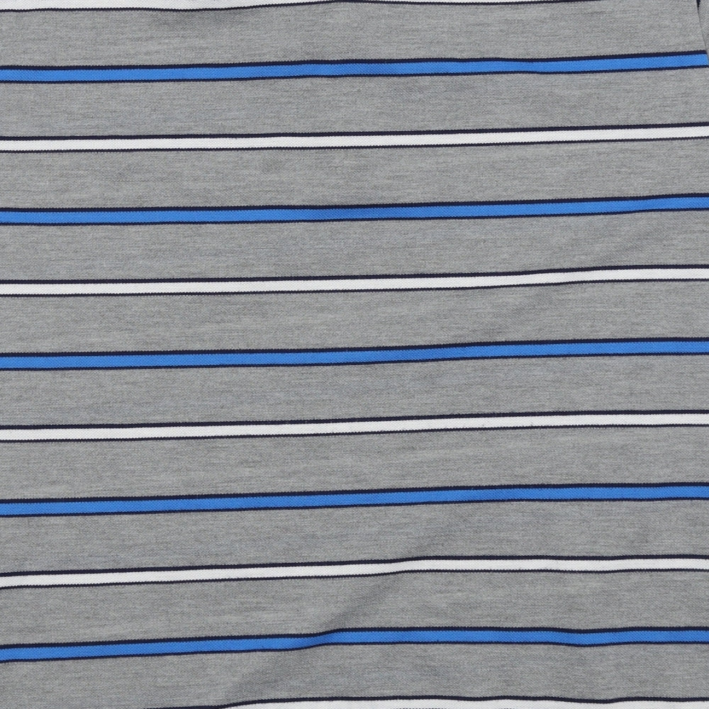 fight the wolf Mens Grey Striped Polo Size XL