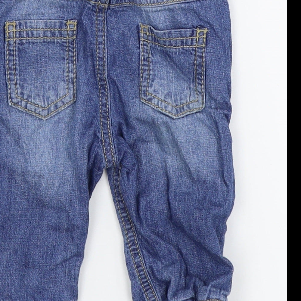 F&F Boys Blue Cargo Jeans Size 3-6 Months