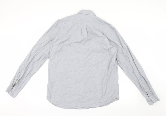 Mens UK Size M Gap Grey Button-Up Long Sleeve Casual Shirt
