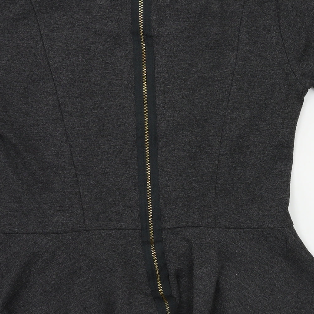 Womens UK Size M amphora Grey Basic T-Shirt