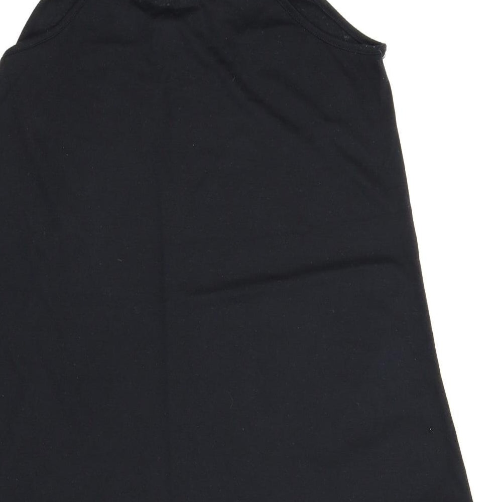 Womens UK Size 8 Papaya Black Tunic Blouse