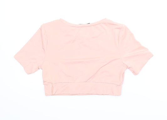 SheIn Womens Pink Cropped Blouse Size M