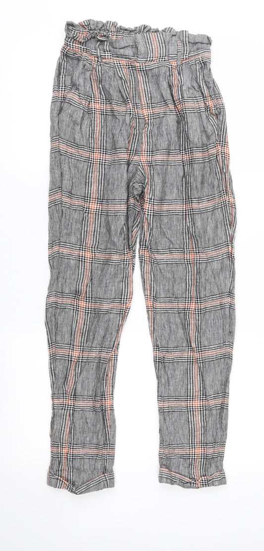 Womens UK Size S Bershka Regular Fit Grey Trousers