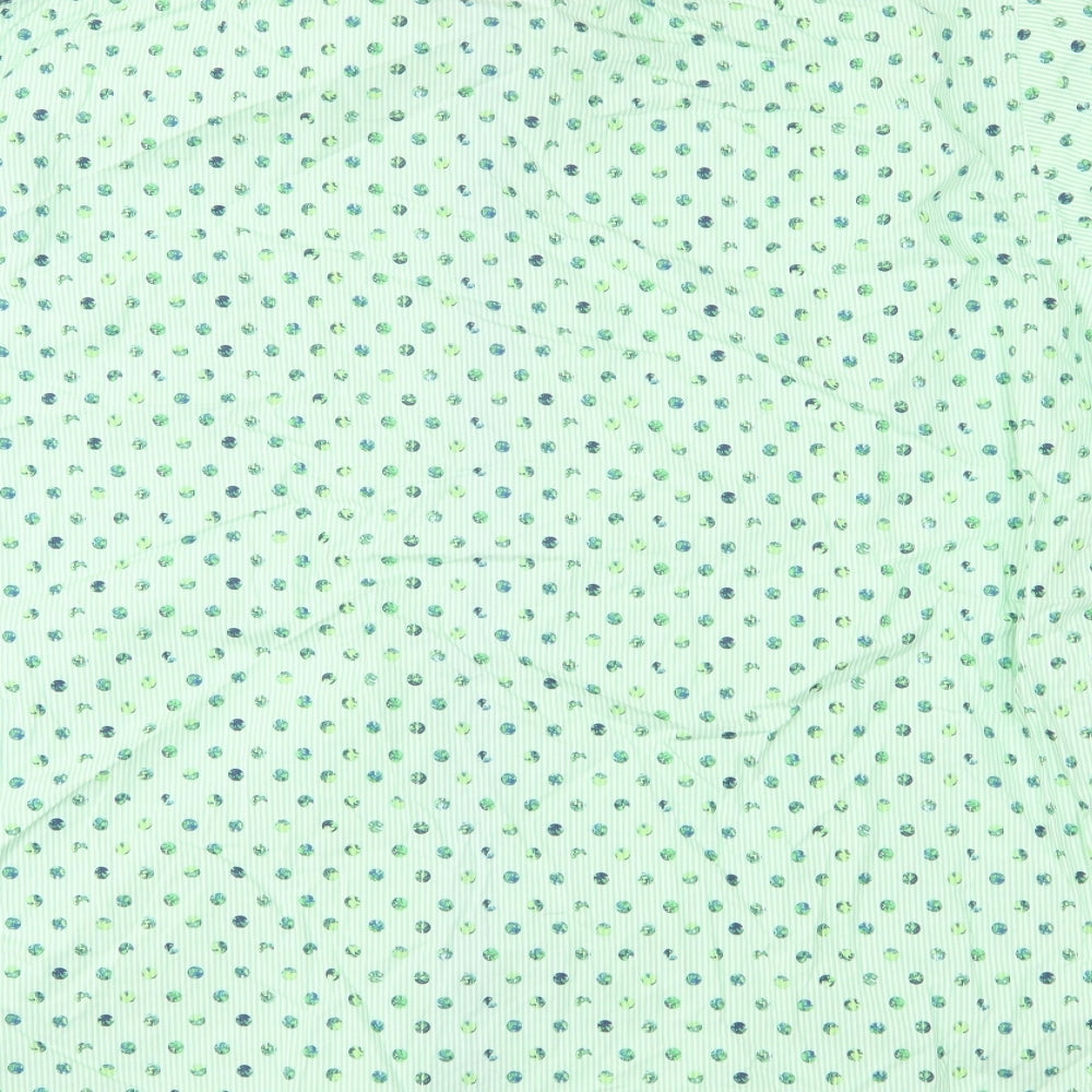 Mens UK Size L Olymp Green Button-Up Short Sleeve Casual Shirt