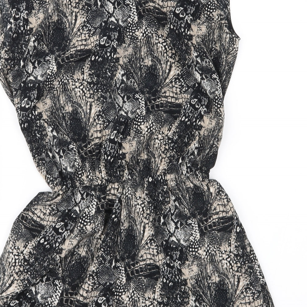 H&M Womens Black Geometric  Playsuit One-Piece Size 6