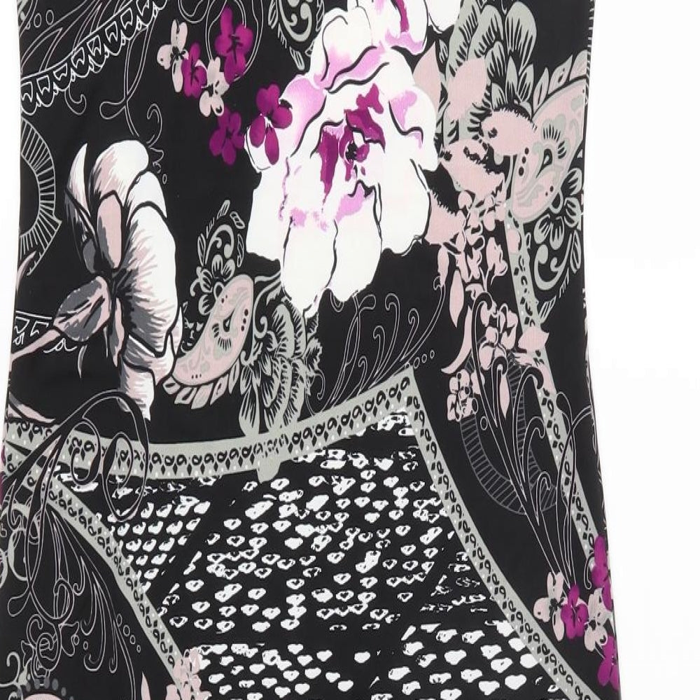 New Look Womens Black Floral Sheath Size S
