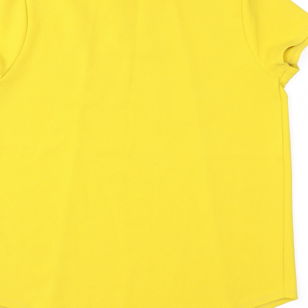 Womens UK Size 10 Papaya Yellow Basic Blouse