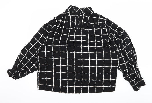 Primark Womens Black Check Basic Blouse Size 12