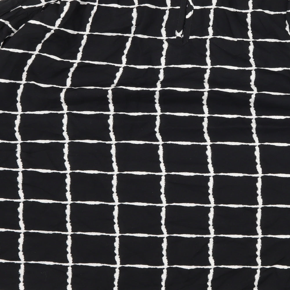 Primark Womens Black Check Basic Blouse Size 12
