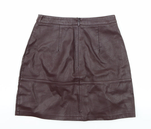 New Look Womens Purple A-Line Skirt Size 8