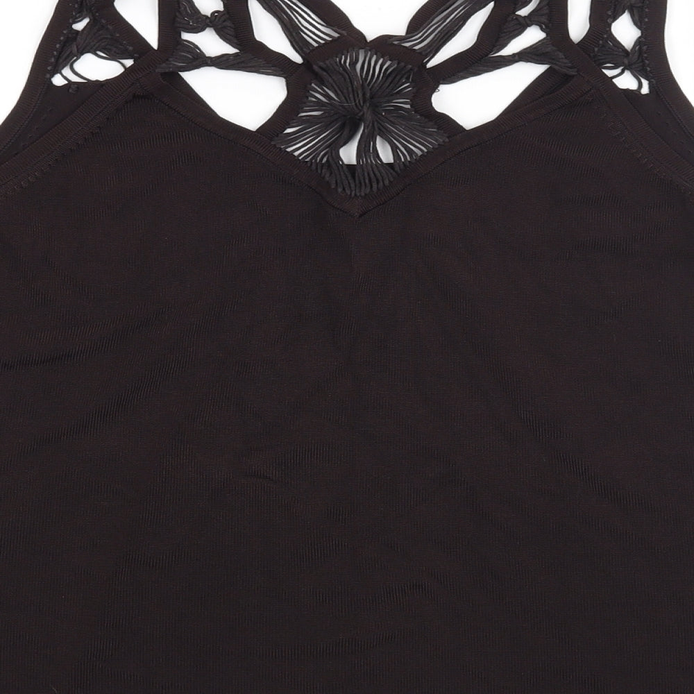 Womens UK Size 16 Spirit Black Basic Blouse