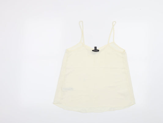 Womens UK Size 8 Topshop Beige Basic Blouse