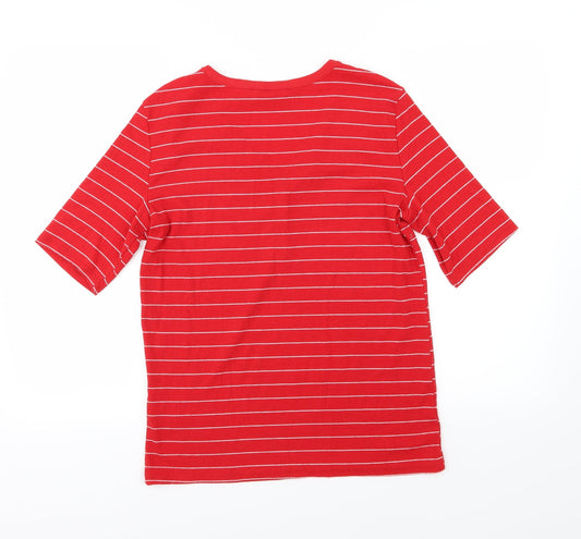 Clockhouse Womens Red Striped Jersey Basic T-Shirt