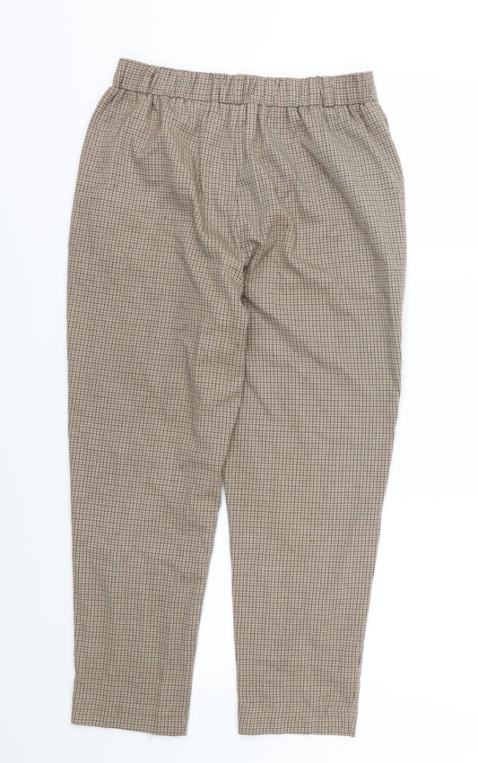 Stradivarius Womens Brown Houndstooth Trousers Size M L24 in