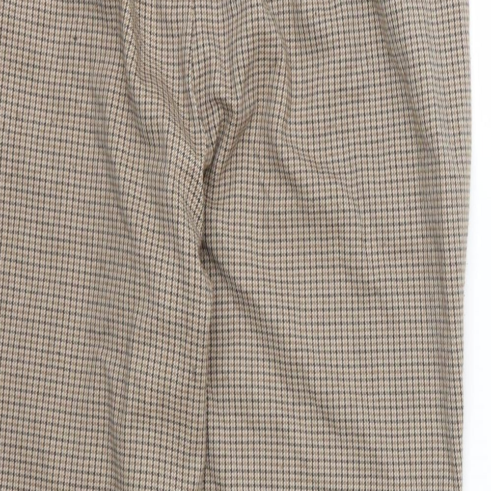 Womens UK Size M Stradivarius Regular Fit Brown Trousers