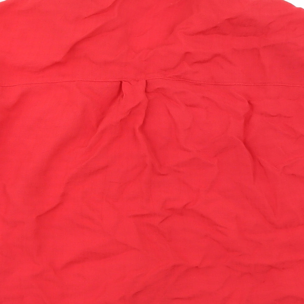Womens UK Size 16 New Look Red Basic Button-Up