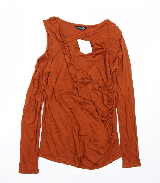 Blue Chameleon Womens Brown Basic Polo Size 14