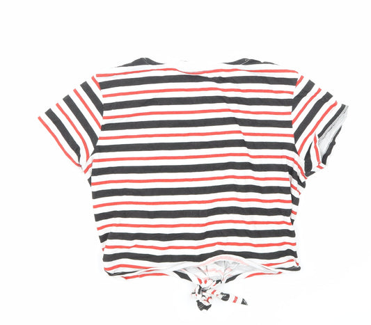 Primark Womens Black Striped Basic T-Shirt Size 6