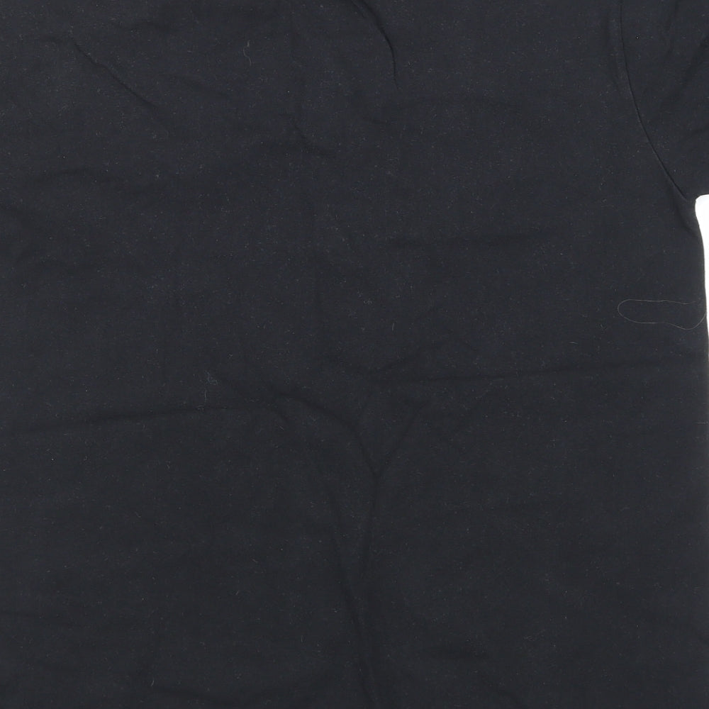 Womens UK Size M Gilden Black Basic T-Shirt