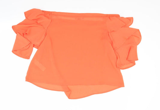 Womens UK Size 14 New Look Orange Basic Blouse