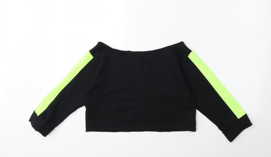 Boohoo Womens Black Pullover Sweatshirt Size 10