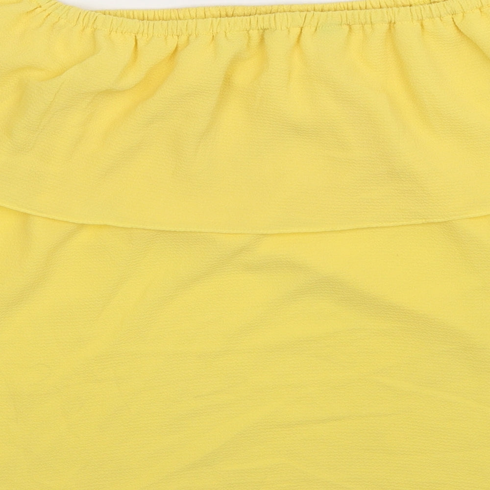 Womens UK Size 14 Preworn Yellow Basic Blouse