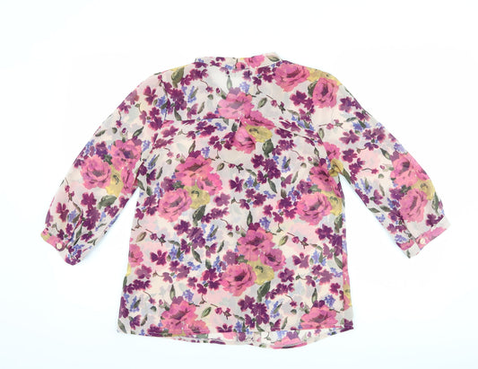 Atmosphere Womens Pink Floral Basic Blouse Size 10