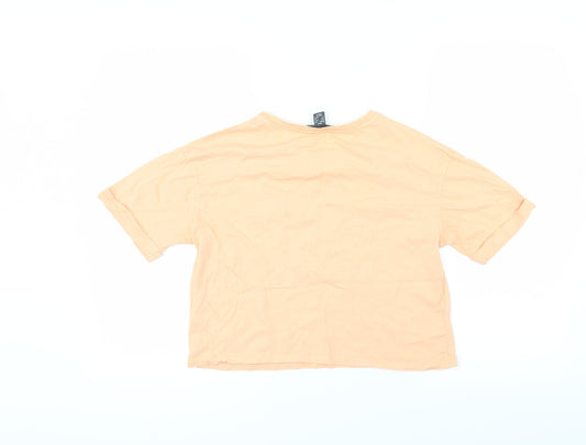 Primark Womens Orange Cropped T-Shirt Size 2XS